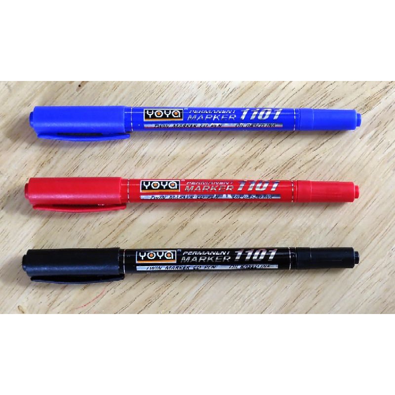 (1ด้าม)ปากกาเขียนซีดี YOYA 2หัว (Twin Marker CD Pen) Permanent Marker 1101