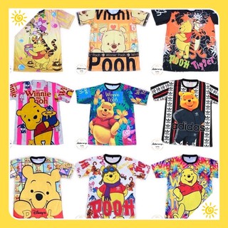 เสื้อยืด ลายการ์ตูน หมี หมีพู winnie the pooh น่ารัก SS M L xl คอกลม แขนสั้น T-shirt ราคาถูก