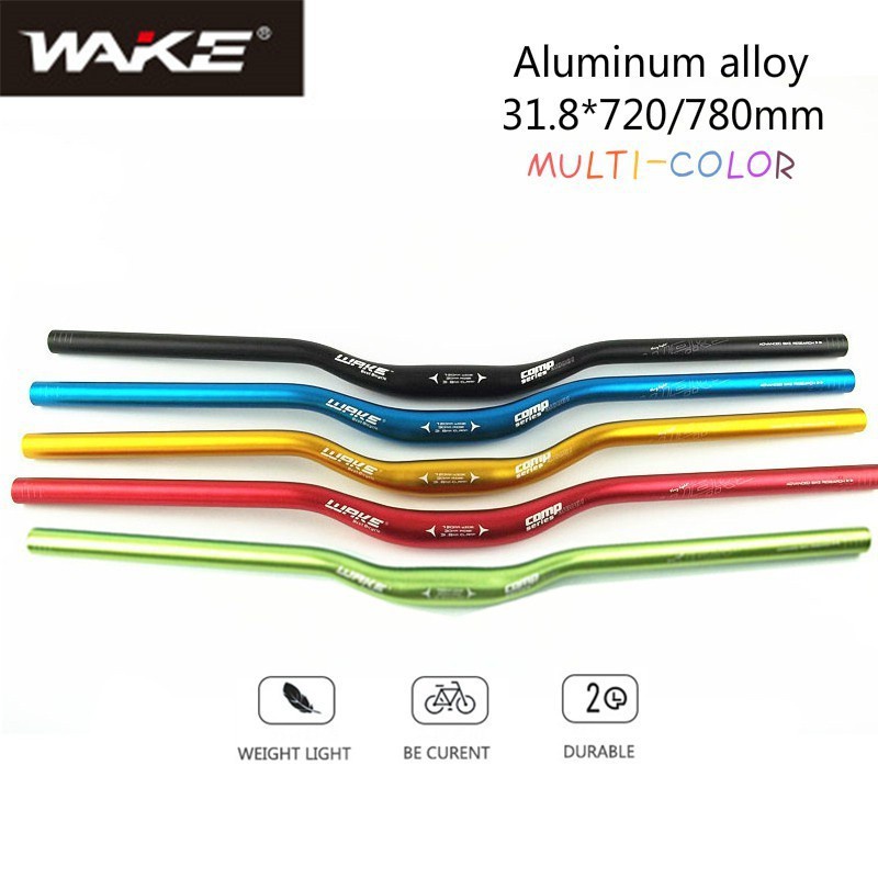 WAKE แฮนด์จักรยาน 720/780 มม. * 31.8 มม. อลูมิเนียมอัลลอยด์แฮนด์จักรยานเสือภูเขาแฮนด์บาร์ไรเซอร์ WAKE Handle Bar