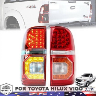 ไฟท้าย LED โตโยต้า VIGO CHAMP โคมไฟท้าย ไฟท้ายทั้งดวง TOYOTA HILUX วีโก้ แชมป์ ปี 2005 - 2014 สี แดง