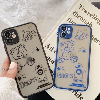 เคสขอบเเข็ง เคสโทรศัพท์มือ เคสหลัการ์ตูนด้านขอบสีรุ่น 6/6s 7/8/SE 7P/8P X/Xs Xs Max 11 11Pro11Promax 12/12pro #819