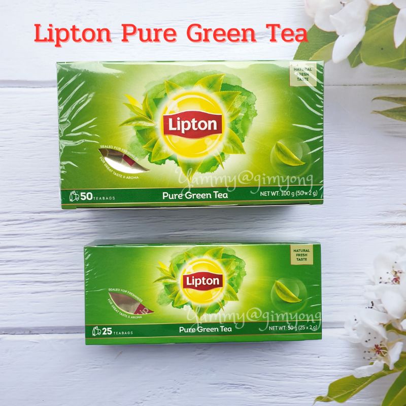 Lipton Pure Green Tea ชาเขียว ลิปตัน สำหรับชง ชาแท้จากธรรมชาติ 0 cal ไม่อ้วน