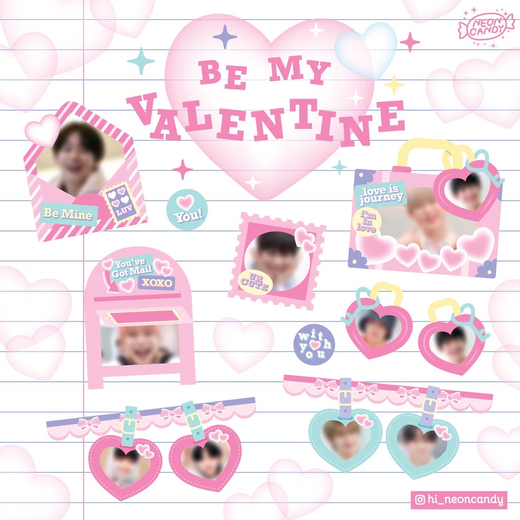 neoncandy - Be My Valentines Sticker DIY