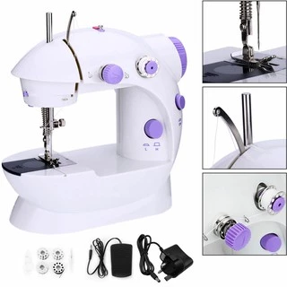 เครื่องจักรเย็บผ้าขนาดเล็ก พกพาสะดวก รุ่น Mini Sewing Machine (สีม่วง)-