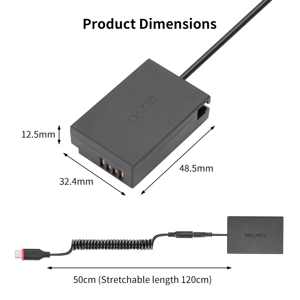 KingMa Dummy Canon LP-E17 แบตไลฟ์สด DC Coupler แบตกระสือ LPE17 (รับประกัน1ปี)