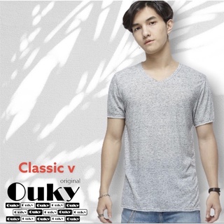 Ouky เสื้อยืด เสื้อเปล่า ผ้าลินินผสมโพลี เนื้อนุ่ม ไม่ยืดไม่ย้วย