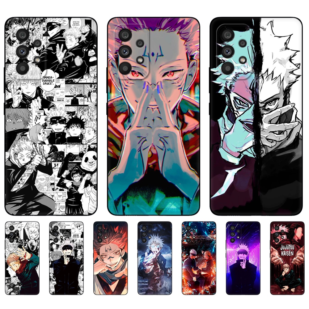 เคสโทรศัพท์มือถือ ซิลิโคนนิ่ม tpu ลายอะนิเมะ Jujutsu Kaisen สีดํา สําหรับ Samsung Galaxy A23 4G LTE A33 A53 A73 4G 5G