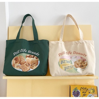 (♥2-28FEB♥ใส่โค้ดลดเพิ่ม SPC212BAG) กระเป๋าผ้า Still Life Breads &amp; Donut