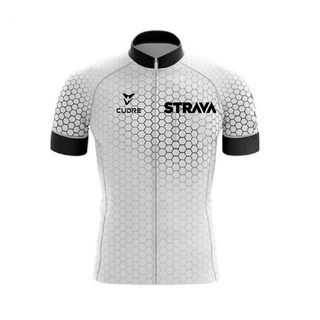 เสื้อกีฬาแขนสั้น ลาย Strava Maillot Ropa Ciclismo แฟชั่นฤดูร้อน สําหรับขี่จักรยานเสือภูเขา