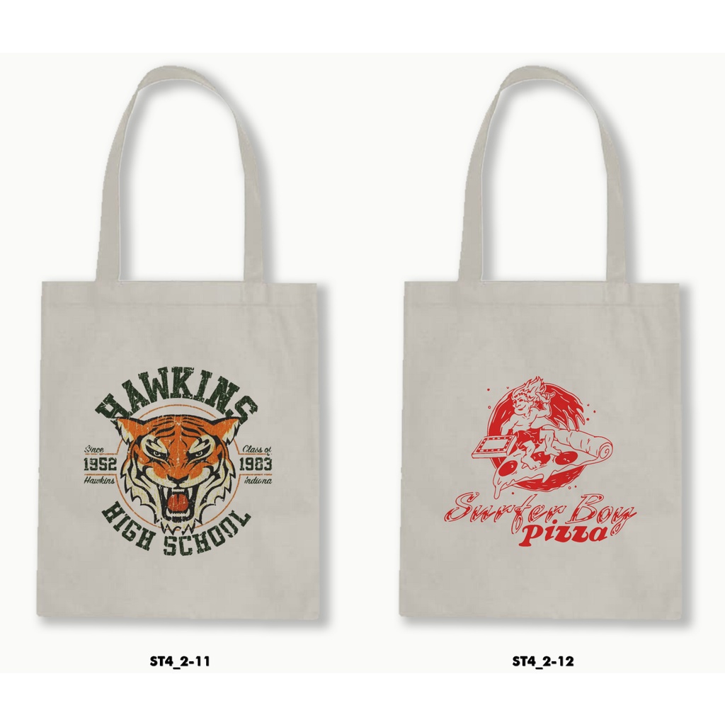กระเป๋าผ้าแคนวาส/blacu Zipper Tote Bag - Stranger Things 4.2-02