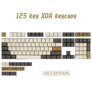 Apc Keycap 125 Keys XDA Profile PBT Ember Sublimation Mechanical Keyboard Keycap MX style key ANSI Mechanical Keyboard Customized DIY Layout Cherry MX mechanical keyboard keycaps Gaming keyboard Suitable for keychron RK 61/68/87/98/104/108 keys