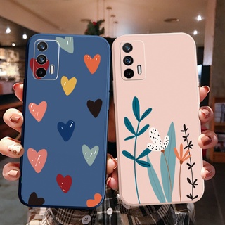 เคสป้องกันโทรศัพท์มือถือ ขอบสี่เหลี่ยม ลายหัวใจ สําหรับ OPPO A16 A94 A53 A15 A12 AX7 A52 A72 A92 A74 A54 5G