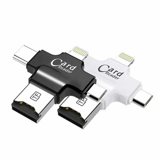 การ์ดรีดเดอร์ 4 in1 OTG card reader, ตัวเพิ่มแมม รองรับ ios ,Android และ USB type-c