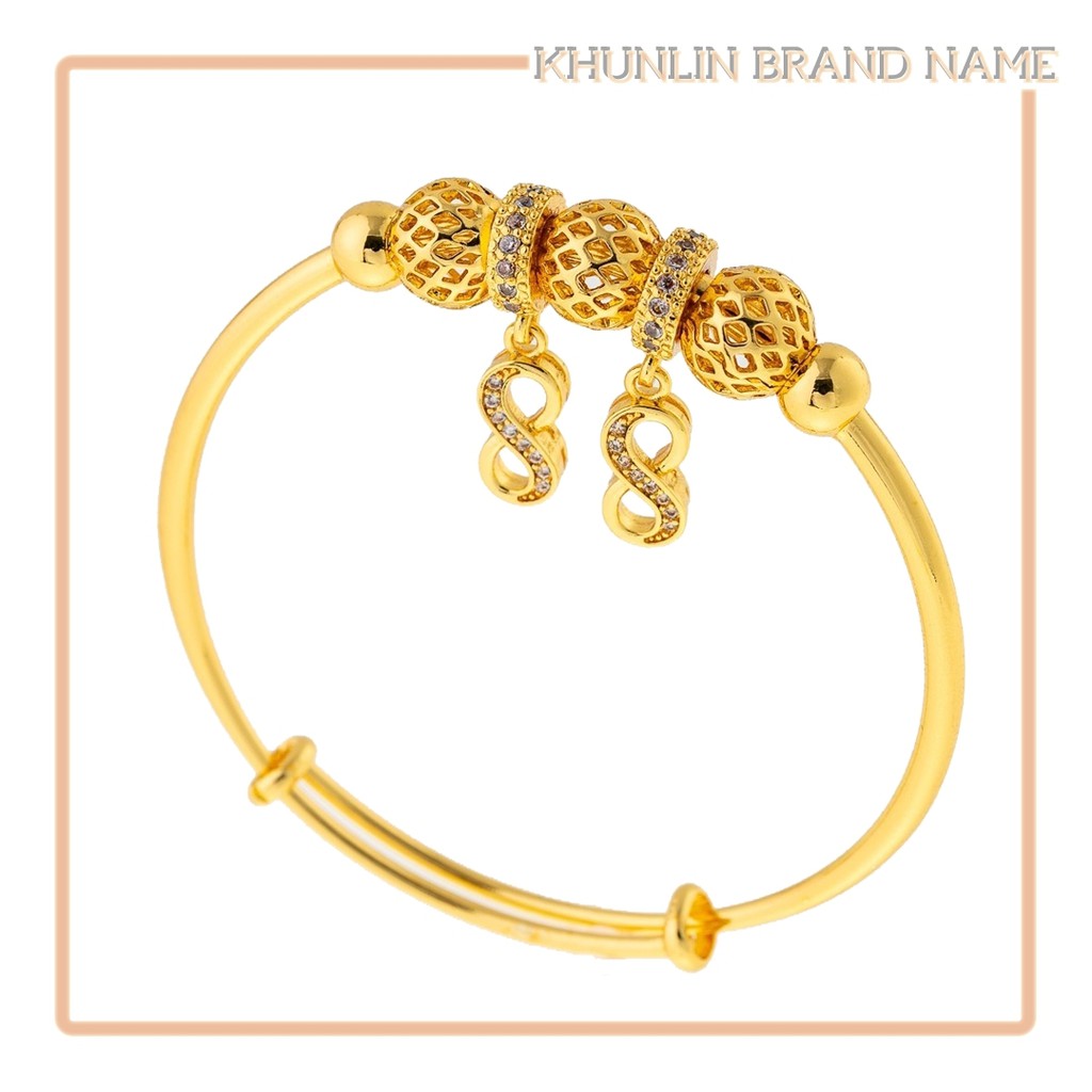 กำไลข้อมือทอง88  กำไลข้อมืออินฟินิตี้ กำไลเพชร กำไลแฟชั่น กำไลชุปทองคำ 18K สีทอง เงินแท้ 92.5 คุณภาพ