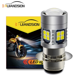 Ruiandsion หลอดไฟตัดหมอก LED 6-30V P45T BA20D P15D H6M สีขาว เหลือง อุปกรณ์เสริม สําหรับรถจักรยานยนต์ สกูตเตอร์ 1 ชิ้น