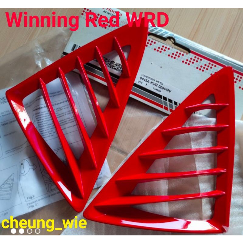MERAH 6445AKVR000FMV Louvers Garnish Inner Wing Winning Red Honda Revo sampan 100cc 2007 - 08 ori AM