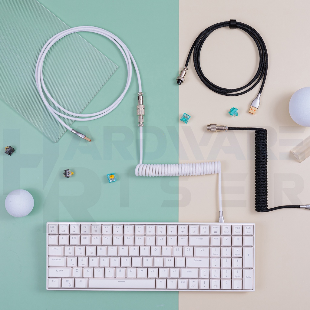 Coiled Cable 8K Magnetic Mechanical Keyboard / สายเคเบิ้ล สายถัก สายคีย์บอร์ด  / USB C to A