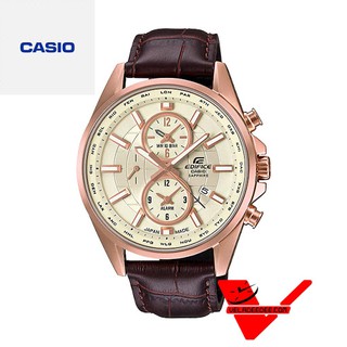 Casio Edifice World time Alarm Clock (ประกัน CMG) นาฬิกาข้อมือผู้ชาย กระจก Sapphire รุ่น EFB-302JGL-7A