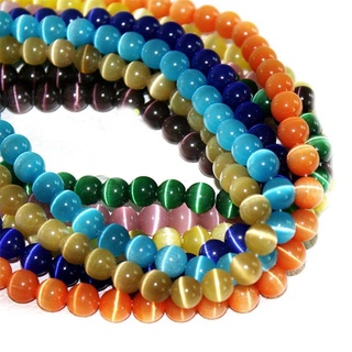 ลูกปัดโอปอล ตาแมวธรรมชาติ ทรงกลม หลวม 4-8 มม. DIY 100-50 ชิ้…