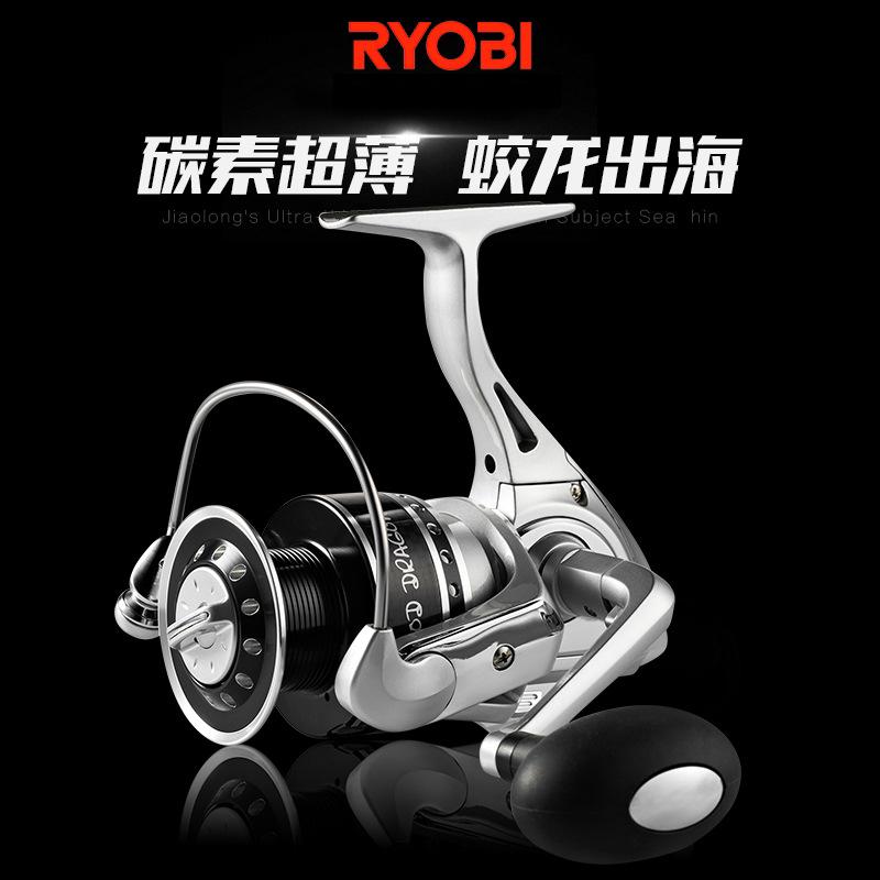 เดิม RYOBI 2019 1000-8000 มังกรน้ำท่วมปั่นรอกตกปลาโลหะปั่นรีลรีลประมงทะเล