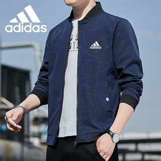 เสื้อแจ็กเก็ตกันลม คอกลม ลายพราง Adidas ทรงหลวม ทนต่อการเสียดสี แฟชั่นฤดูใบไม้ร่วง 2022 [M-5XL]