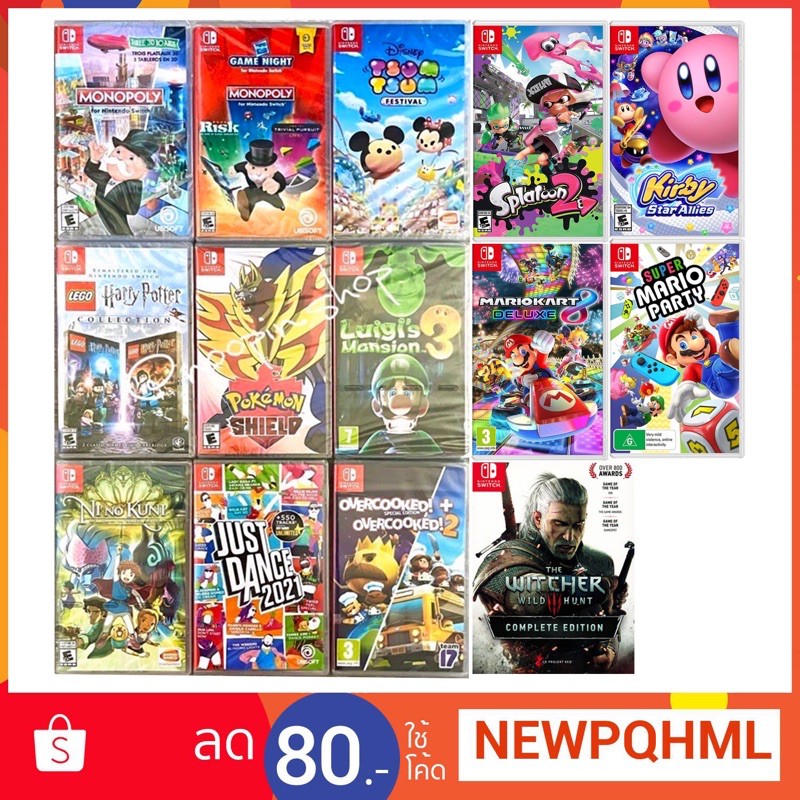(👍🏻ของเเท้/พร้อมส่ง) ✨เเผ่นเกม Nintendo switch มือ1 เเละ มือ2 animal crossing/just dance/mario/pokem