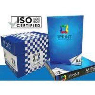 กระดาษถ่ายเอกสาร A4 คุณภาพสูง ผ่านการรับรองมาตรฐาน ISO  70 แกรม ไอปริ้น iprint