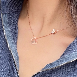 สร้อยคอผีเสื้อโรสโกล Rosegold Butterfly Charm Necklace