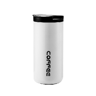 แก้วกาแฟสแตนเลส พกพา สีขาว 350มล. STAINLESS STEEL COFFEE MUG TRAVEL MUG WHITE