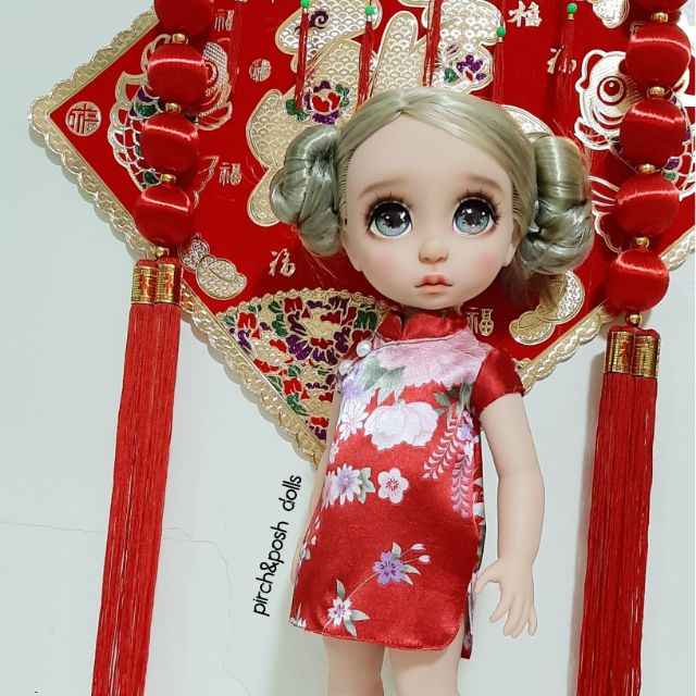 ชุดกี่เพ้า(ตรุษจีน)ชุดตุ๊กตา AMT 16"(Disney Animator Doll)**พร้อมส่ง**