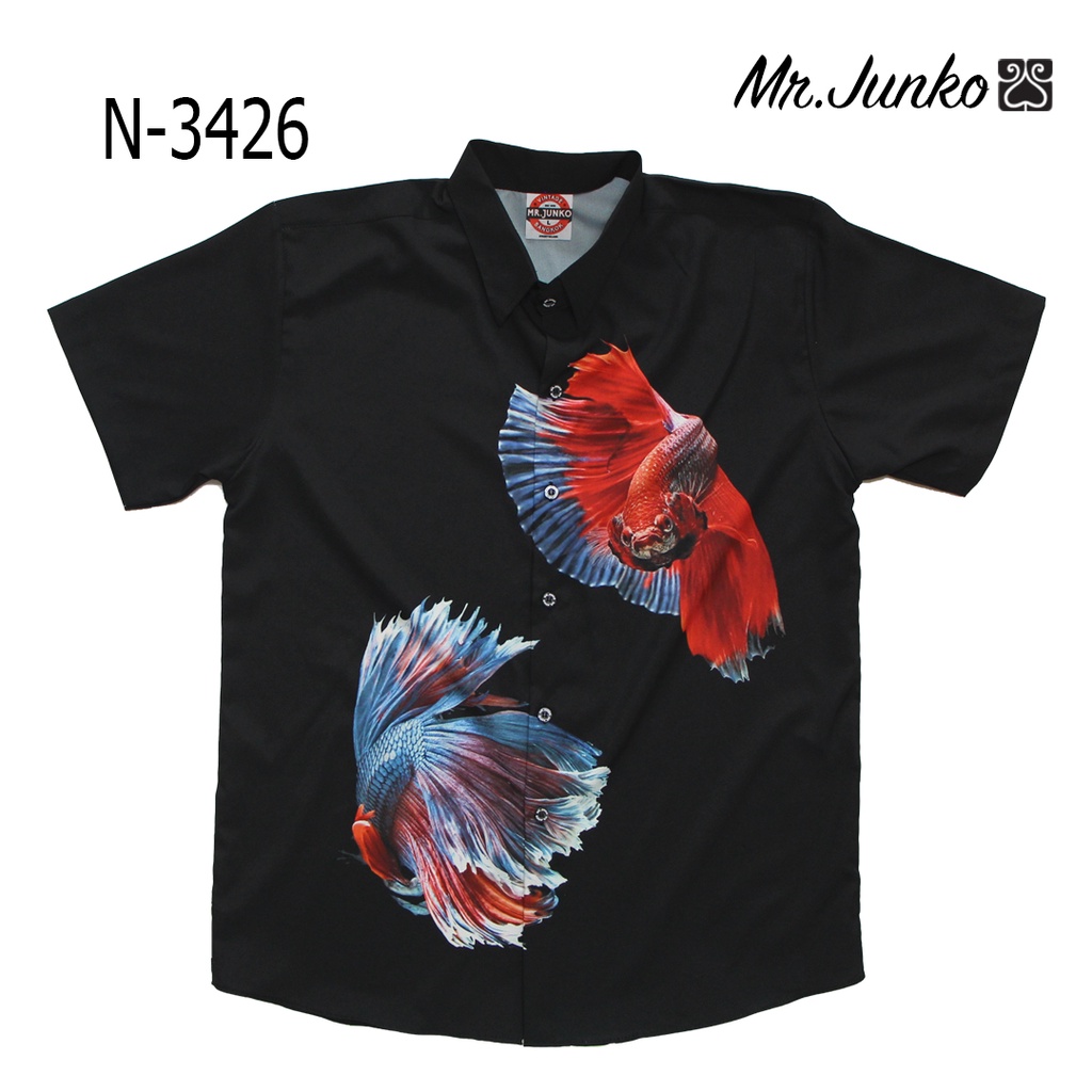 ⚡ ส่งฟรี⚡เสื้อเชิ้ตชาย งานต่อลาย Mr-Junko ผ้าซาตินแท้ นิ่มใส่สบายไม่ร้อน N-3426