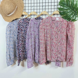 เสื้อชีฟองแขนยาว เนื้อนุ่ม รอบอก 32"-38"(หน้าผ้า40")