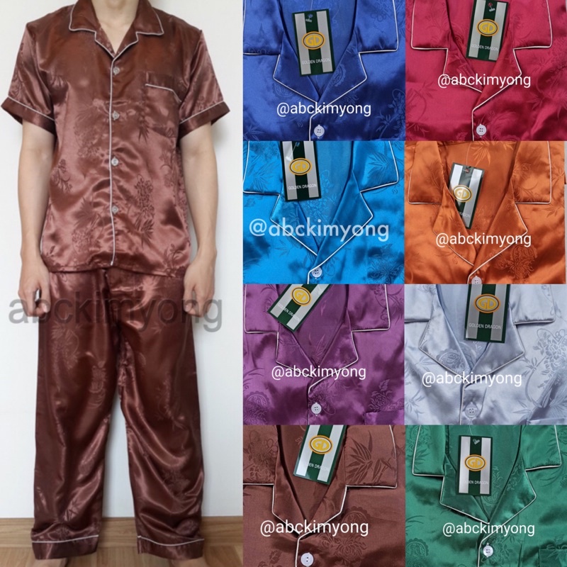 📮 ส่งด่วน ชุดนอนแพรชาย อย่างดี แขนสั้น+ขายาว  L, XL