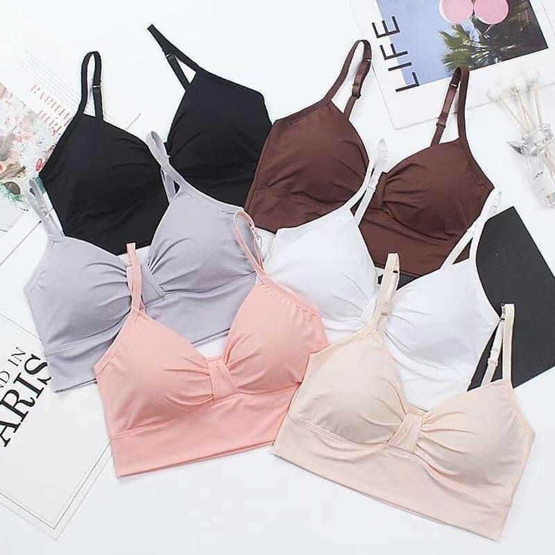 A6 บราทรงโบว์ ผ้าลื่น ผ้านุ่ม ใส่สบาย ฟรีไซส์ 32-38