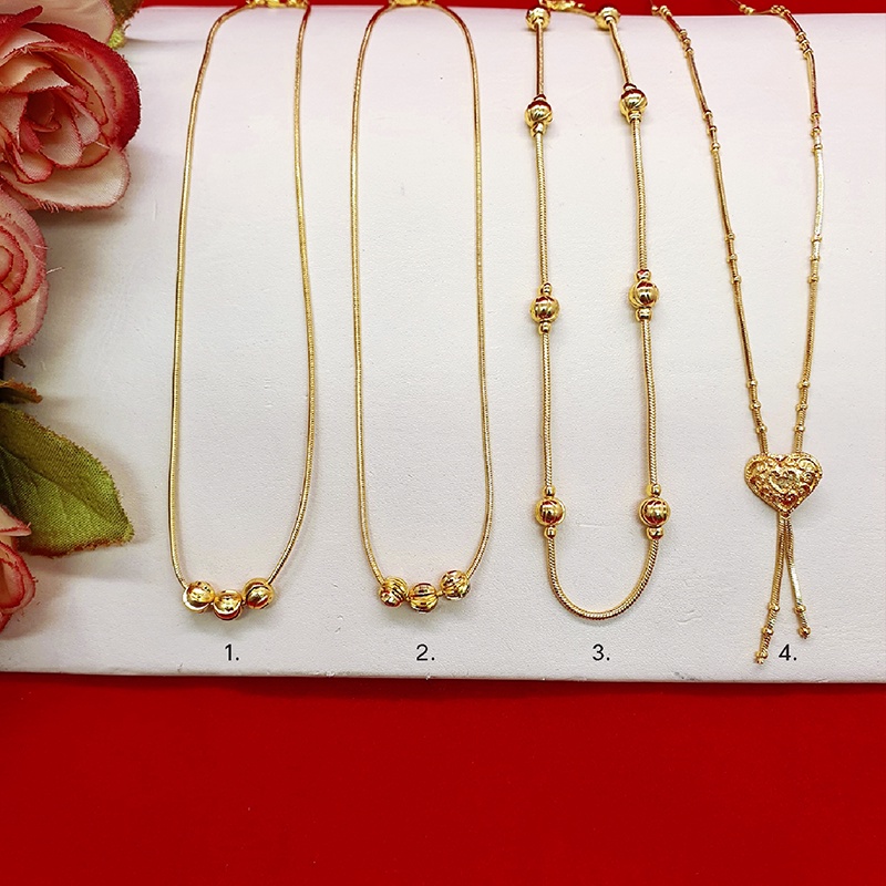 สร้อยคอทองคั่นเม็ดห้อยจี้ ความยาว 16 นิ้ว น้ำหนักเทียบเท่า 1 สลึง หุ้มเศษทองแท้เยาวราช ทำจากทองเหลือง ใส่ได้ทุกโอกาส