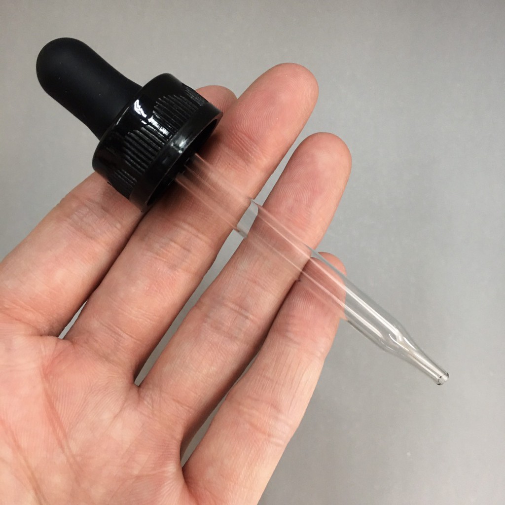 ดร็อปเปอร์ แท่งแก้วจุกบีบยางสีดำ 1 ชิ้น - รูปที่ 2