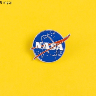 เข็มกลัดแฟชั่น รูปโลโก้ N A S A Logo Enamel Pin Space Lover สีฟ้า อุปกรณ์เสริม สําหรับคนรักอวกาศ