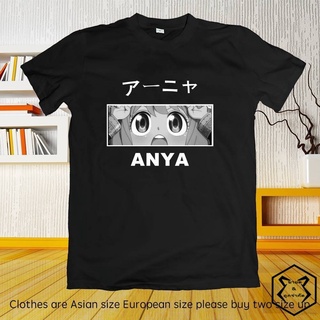 SPY X Family Anya Forger เสื้อยืดผู้ชายผู้หญิงสีดำสีขาว รอบคอ เสื้อยืด สินค้าเฉพาะจุด