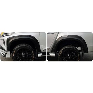 คิ้วล้อ/ซุ้มล้อ/โป่งล้อ 6นิ้วMitsubishi Triton 2019-2020 (มีน๊อต) สีดำด้าน รุ่น 4ประตู