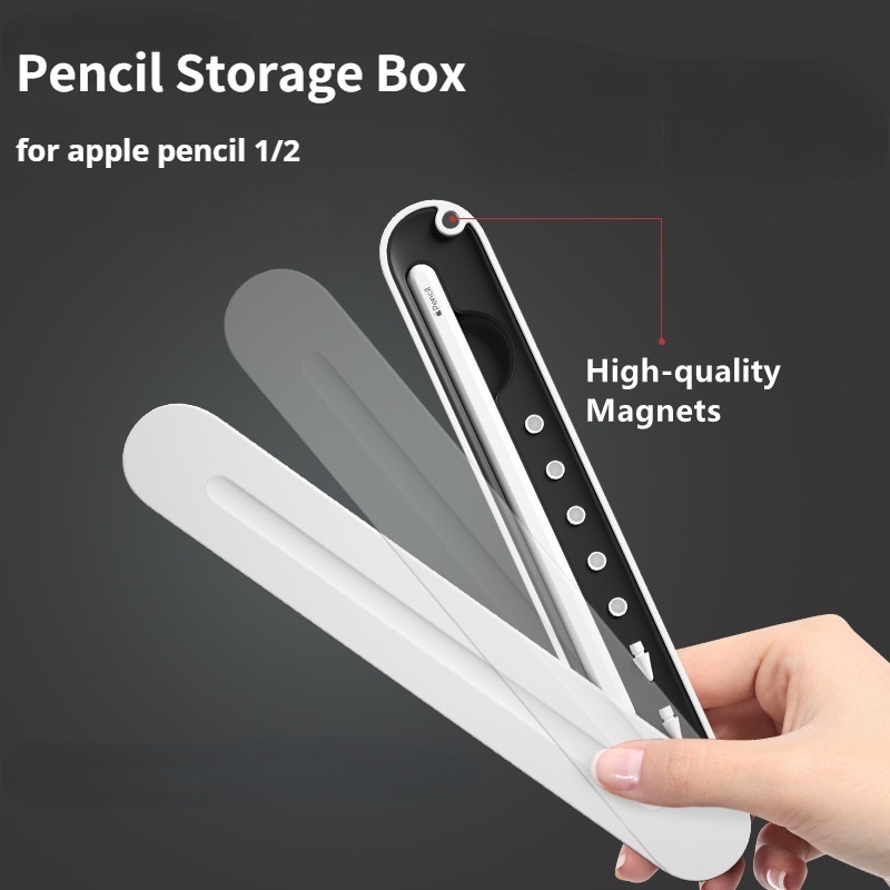 กล่องเก็บดินสอแม่เหล็ก แบบพกพา อุปกรณ์เสริม สําหรับ Apple Pencil 1/2