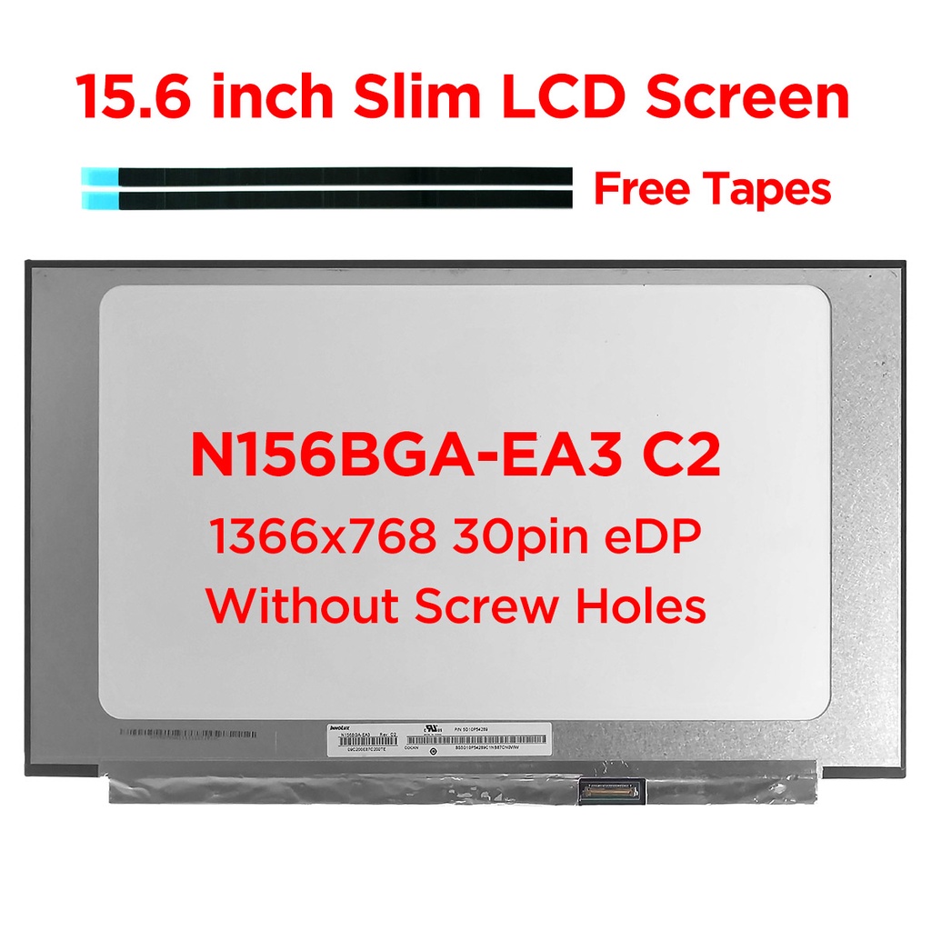 15.6" Slim Laptop LCD Screen N156BGA-EA3 Rev.C2 NT156WHM-N44 V8.0 B156XTN08.1 HD1366x768 LED Replace