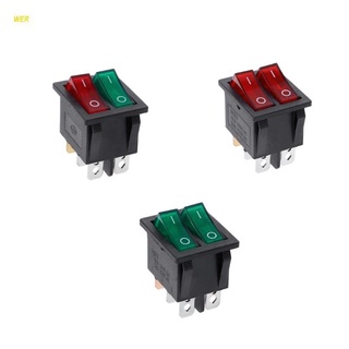 สวิทช์โยก 6 Pin เปิด-ปิดไฟสีแดงสีเขียว 20A 125V Ac