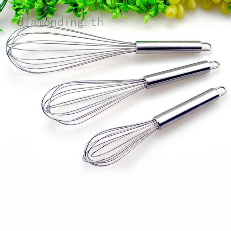 8/10/12Inch Kitchen Cooking Gadget Stainless Steel Hand Whisk Mixer Balloon Egg Milk Beater