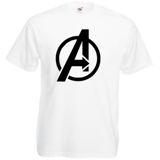 เสื้อยืด พิมพ์ลายโลโก้ Avengers สีขาว ดํา ฟ้า สําหรับผู้หญิง