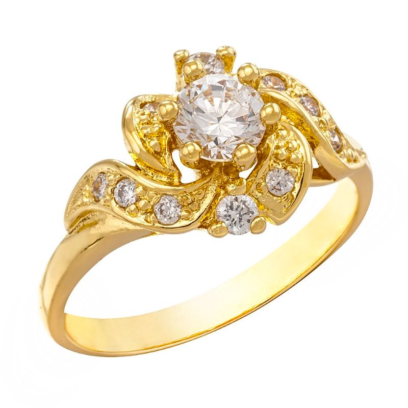 Zhulian (RG5012) Cincin 24K Emas Saduran Zhulian Ring ชุบทอง 24K.