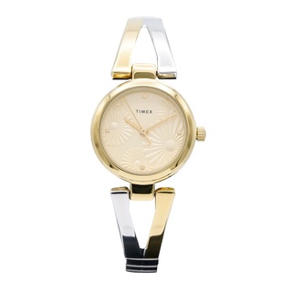 Timex TW2U80700 FASH BANGLES TWO FLORAL นาฬิกาข้อมือผู้หญิง สีเงิน