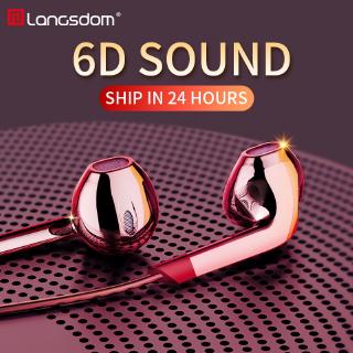 Langsdom V6 หูฟังพร้อมไมโครโฟน Super Bass 3 . 5 มม . สําหรับโทรศัพท์ Auriculares Fone De Ouvido