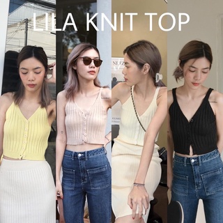 PACHY | LILA KNIT TOP 🧶✨ เสื้อครอปสายเดี่ยวไหมพรมงานนำเข้า กระดุมแกะได้ทุกเม็ด