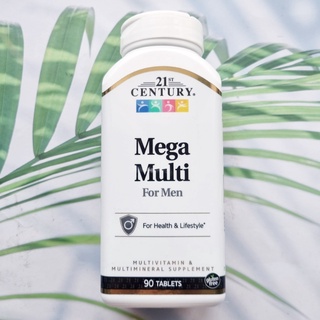 วิตามินและแร่ธาตุรวม สำหรับผู้ชาย Mega Multi For Men 90 Tablets (21st Century®) วิตามินและแร่ธาตุที่จำเป็น