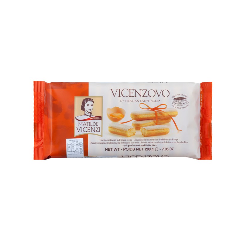 Vicenzi Vicenzovo Lady Finger Biscuits 200g. วิเชนซี วิเชนโซโว เลดี้ ฟิงเกอร์ส บิสกิตส์ 200ก.